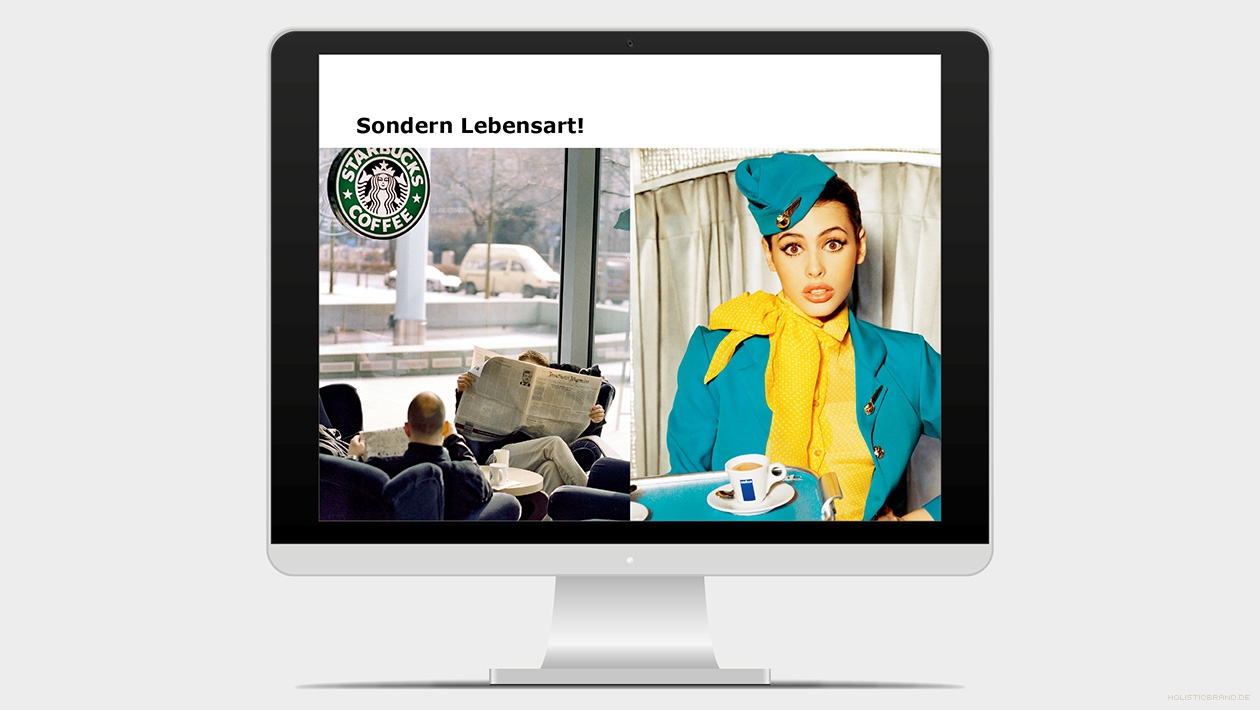 Screenshot aus einer Präsentation mit Stimmungsbildern von Coffeeshopmarken